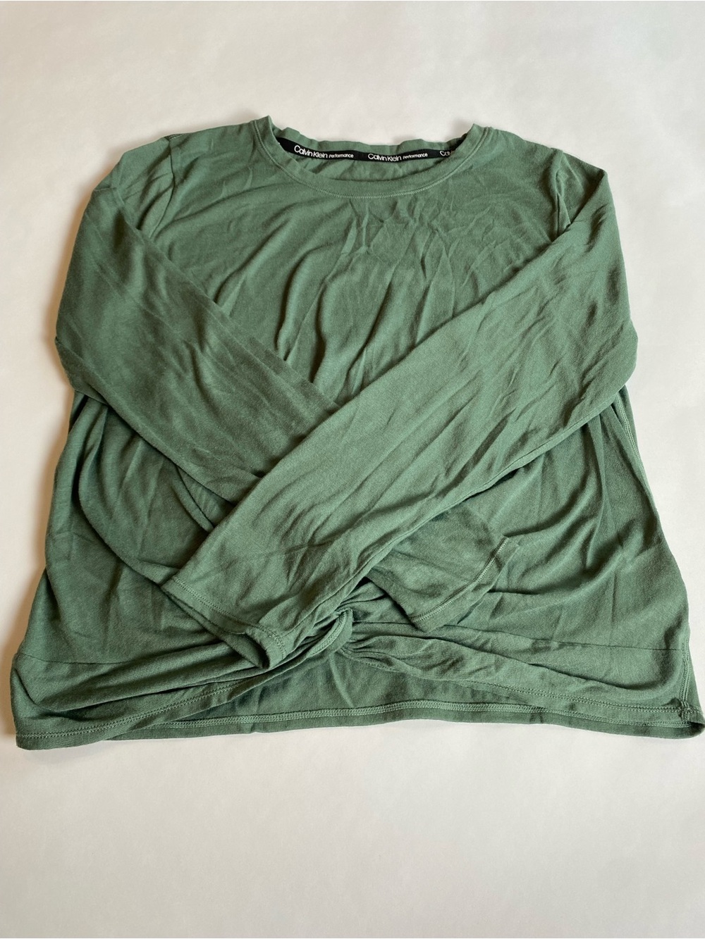 Calvin Klein Men's Long Sleeve Crew Neck Shirt - Green
